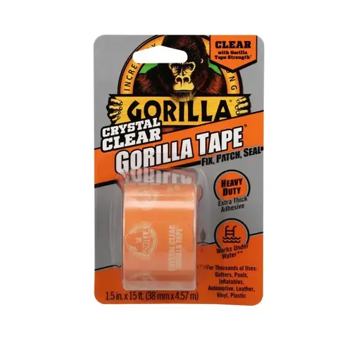 Tape, 5 yd L, 1-1/2 in W Clear