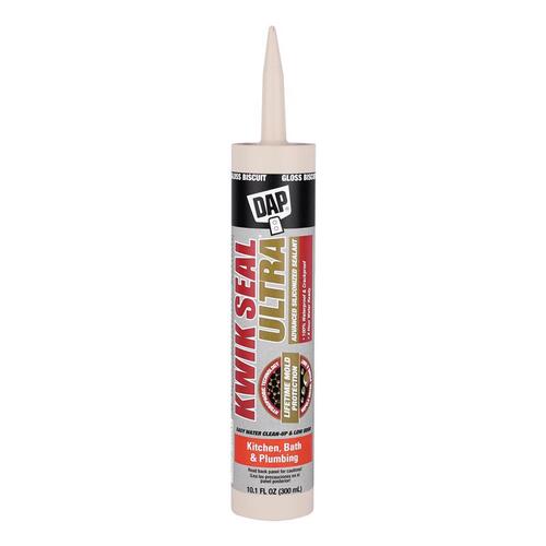 KWIK SEAL ULTRA Siliconized Sealant, Biscuit, 0 to 150 deg F, 10.1 oz Cartridge