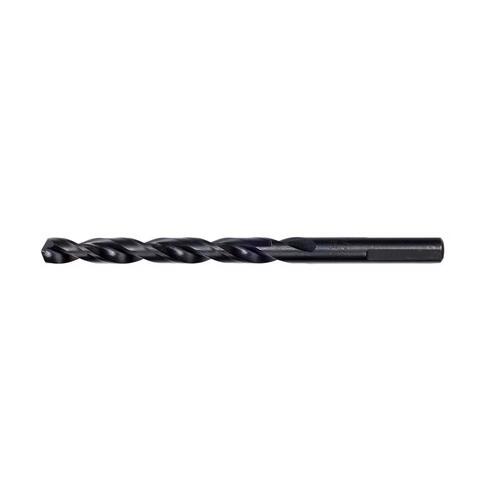 Jobber Drill Bit, 9/32 in Dia, 4-1/4 in OAL, Parabolic Flute, 3-Flute, 9/32 in Dia Shank Black Oxide