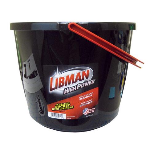 Bucket Dual Compartment 4 gal Black/Red Black/Red - pack of 3