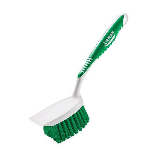 Long Handle Scrub Brush 5.5" W Plastic Handle Green/White - pack of 6