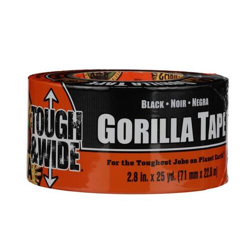 Gorilla 4595559 Duct Tape 2.88" W X 25 yd L Black Black