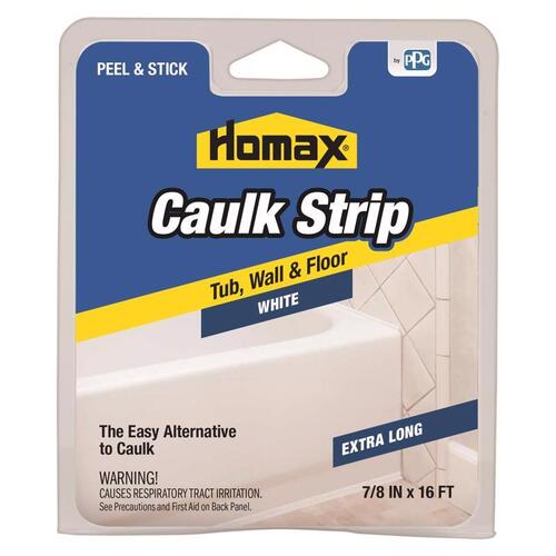 Homax 3072 Caulk Strips White Silicone 7/8" x 16 ft. White