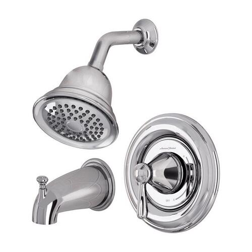 Marquette Series Tub and Shower Set, Brass, Chrome Plated