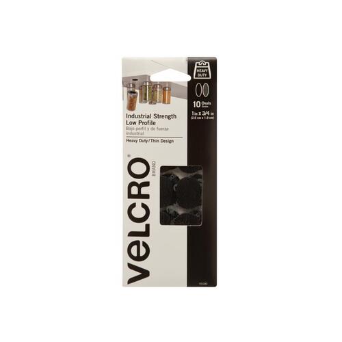 VELCRO Brand 91000 Hook and Loop Fastener Heavy Duty Low Profile Small Nylon 1" L Black