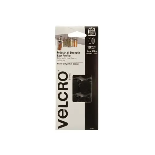 VELCRO Brand 91000 Hook and Loop Fastener Heavy Duty Low Profile Small Nylon 1" L Black