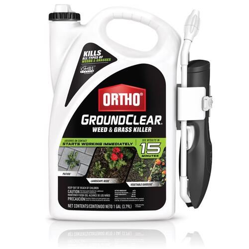 GroundClear Weed and Grass Killer, Liquid, Spray Application, 1 gal Bottle