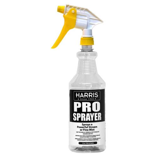 Harris PRO-32 Spray Bottle, Adjustable Nozzle, Plastic, Clear
