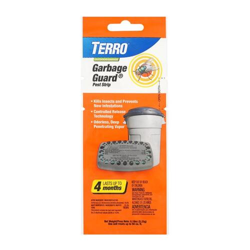 TERRO T800 Trash Can Insect Killer, Solid, Mild Chemical, Blue/Yellow, Adhesive Strip Mounting