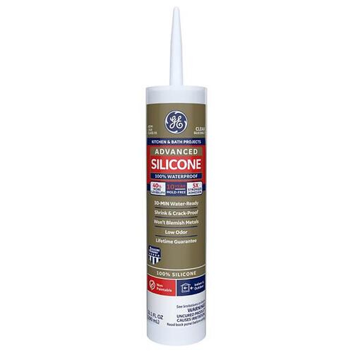 Caulk Sealant Advanced Clear Silicone 2 Kitchen and Bath 10.1 oz Clear