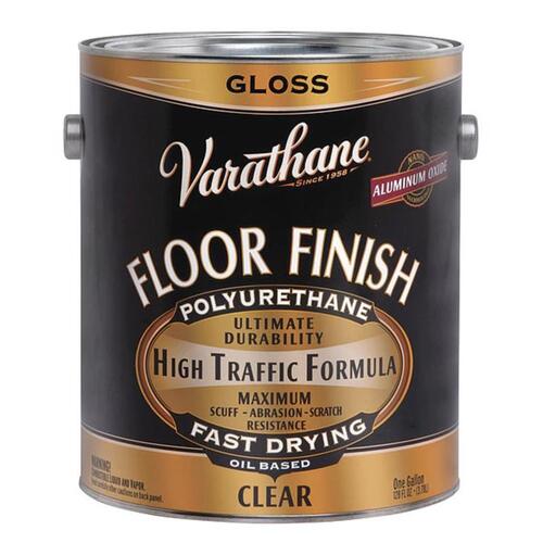 Floor Finish Paint, Gloss, Liquid, Crystal Clear, 1 gal, Can