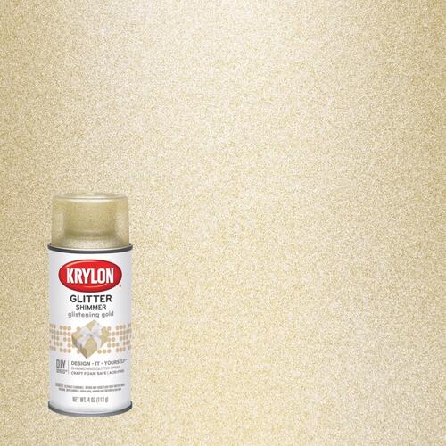 KRYLON 1604099 Spray Paint Glitter Shimmer Glistening Gold 4 oz Glistening Gold