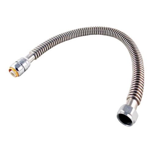 SharkBite SS3088FLEX18LF Water Heater Supply Connector 3/4" Push Fit T X 3/4" D FIP 18" Stainless Steel