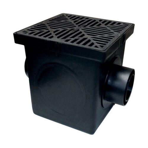 1200BLKIT Catch Basin Kit, 6 in Dia, 12-3/8 in L, 12-3/8 in W, Square, Polypropylene, Black