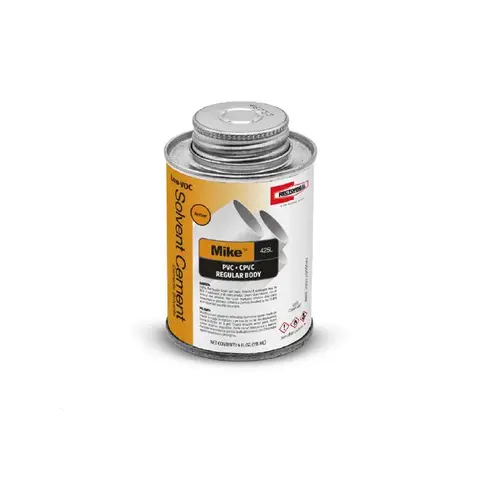 Multi-Purpose Solvent Cement Mike Amber For ABS/CPVC/PVC 4 oz Amber