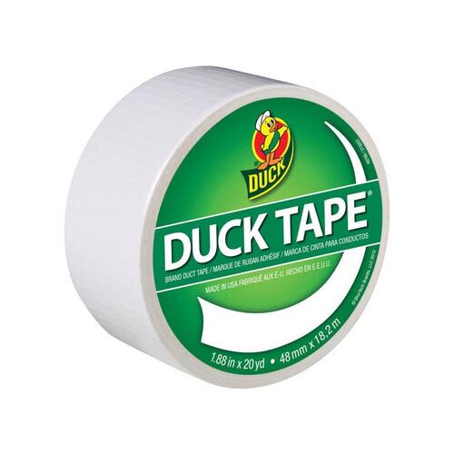 Duct Tape, 20 yd L, 1.88 in W, Vinyl Backing, White