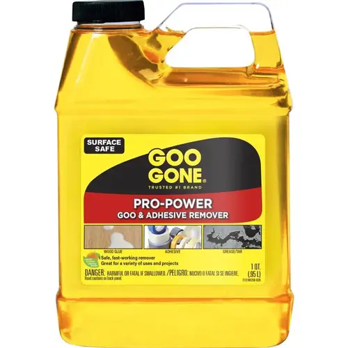 Goo and Adhesive Remover, 32 oz Bottle, Liquid, Citrus, Yellow