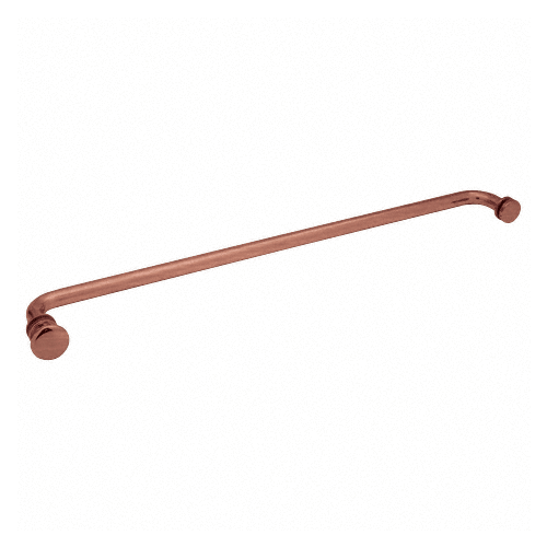 Antique Brushed Copper 24" Towel Bar With Traditional Knob