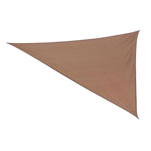 Coolaroo 450809 Triangle Shade Sail Canopy Ready-To-Hang Polyethylene Walnut 10 ft. H X 10 ft. W X 10 ft. L