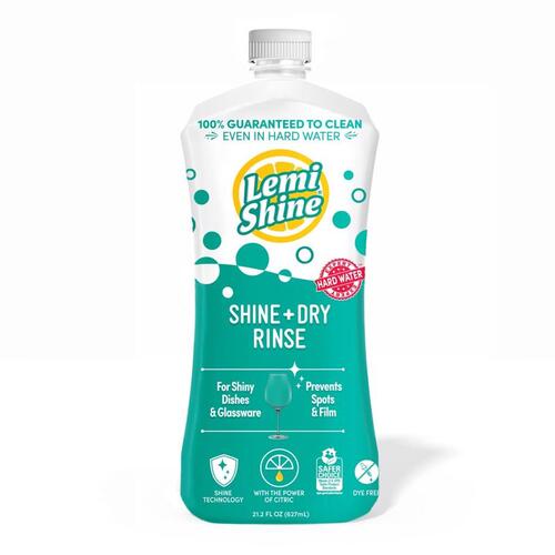 Dishwasher Rinse Aid Lemon Scent Liquid 21 oz