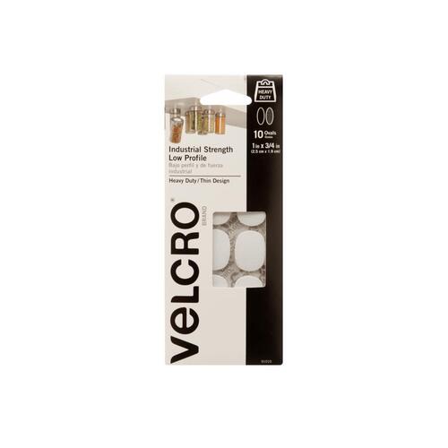 VELCRO Brand 91010 Hook and Loop Fastener Heavy Duty Low Profile Small Nylon 1" L White