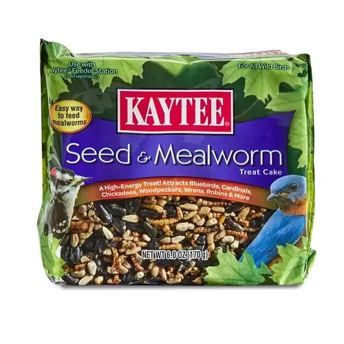 Seed Cake Seed & Mealworm Treat Cake Wild Bird Hulled Sunflower Seed 6 oz