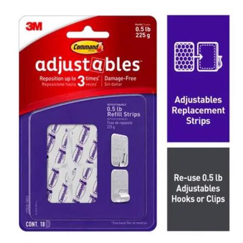 Adhesive Strips Command Small Plastic 1.32" L Clear