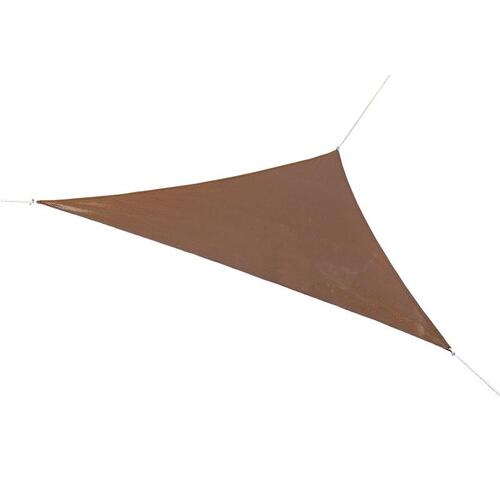 Coolaroo 449322 Triangle Shade Sail Canopy Ready-To-Hang Polyethylene Mocha 16.5 ft. H X 16.5 ft. W X 16.5