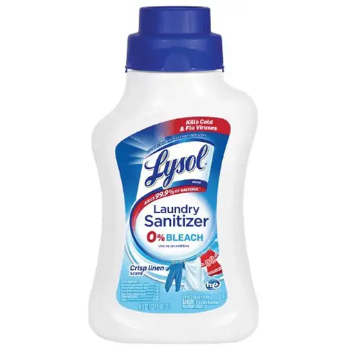 Laundry Sanitizer, 41 oz Bottle, Liquid, Crisp Linen, Blue