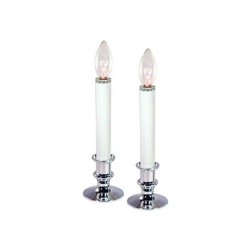 Indoor Christmas Decor Incandescent Silver/White Candoliers Silver/White Pair