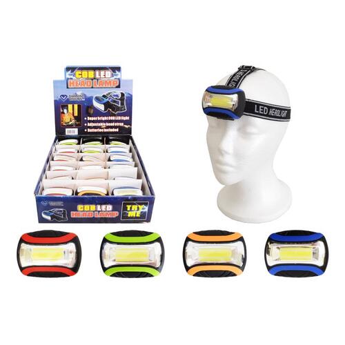 COB LED Head Lamp 200 lm Assorted LED AAA Battery Assorted - pack of 18