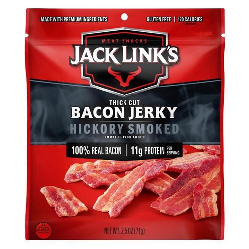 Bacon Jerky Jack Link's Hickory Smoked 2.5 oz Pegged - pack of 8