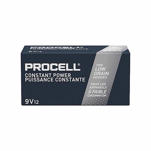 Procell PC1604 Battery, 9 V Battery, 550 mAh, Alkaline, Manganese Dioxide - pack of 12