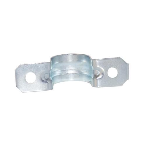 2 Hole Strap ProConnex 3/4" D Zinc-Plated Steel Silver - pack of 25