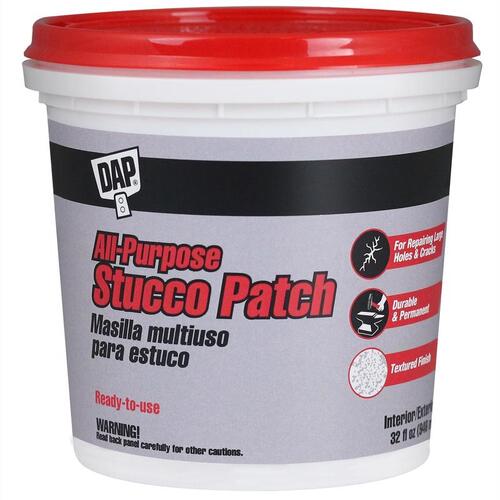 DAP 10504-XCP6 Stucco Patch, Gray, 1 qt Tub - pack of 6