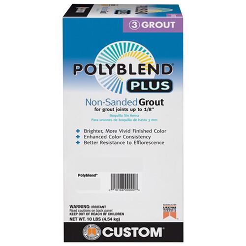 Polyblend Non-Sanded Grout, Solid Powder, Characteristic, Natural Gray, 10 lb Box