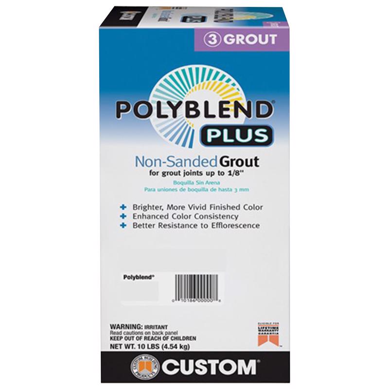 CUSTOM BUILDING PRODUCTS, INC. PBPG0910 Polyblend Non-Sanded Grout, Solid Powder, Characteristic, Natural Gray, 10 lb Box