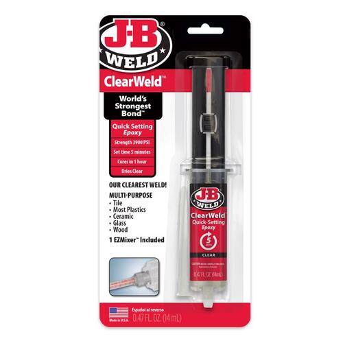 J-B Weld 50114-H 50114-H Syringe, Clear, Liquid, 14 mL Carded