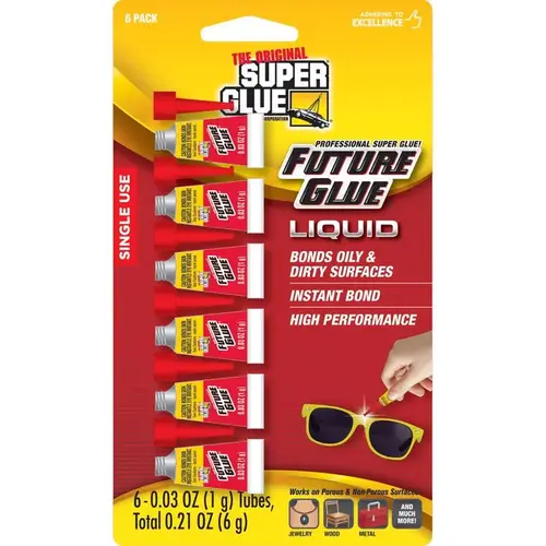 Super Glue Future Glue Liquid, 1 Gram Single Use Tubes   pack of 6