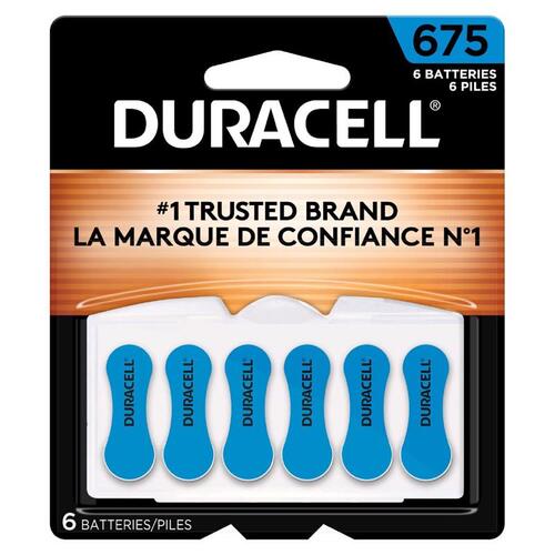 DURACELL DA675B6 Hearing Aid Battery Zinc Air 675 1.4 V 625 mAh