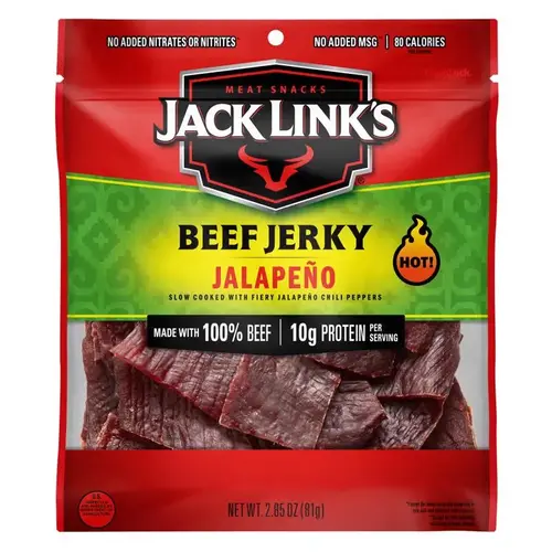 Jack Link's 10000008445 Beef Jerky, Jalapeno Flavor, 2.85 oz