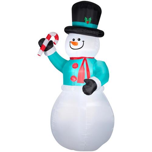 Inflatable LED Snowman with Candycane 12 ft.