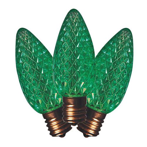 Christmas Light Bulbs LED C9 Green 25 ct Replacement