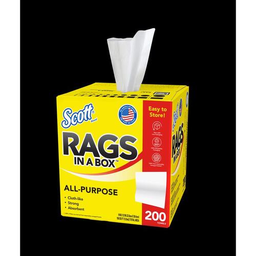 Painter's Rag, 10 x 12 in, Cellulose Fiber, White - pack of 200