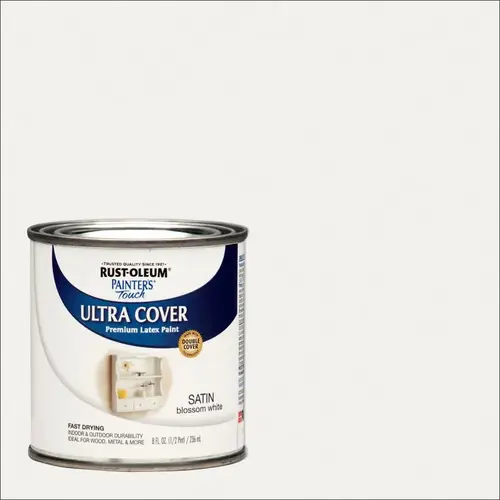 PAINTER'S Touch Multi-Purpose Latex Enamel, Satin, Blossom White, 0.5 pt