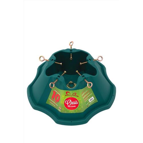 Natural Tree Stand, 8-1/4 in H, Plastic, Green
