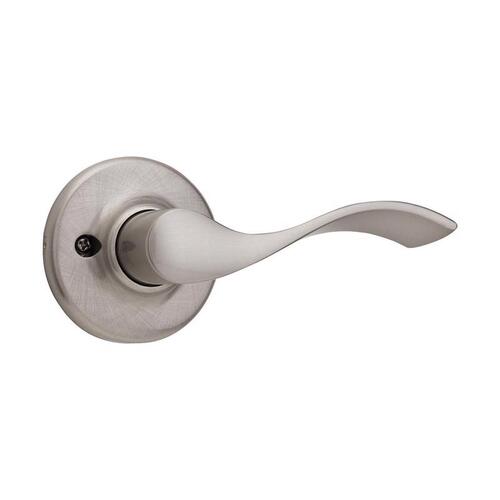 Passage Lever, 4-7/32 in L Lever, Satin Nickel