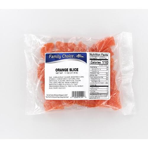 Family Choice 1109 Gummi Candy Orange Slices 12 oz