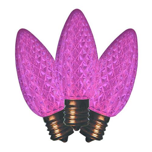 Christmas Light Bulbs LED C9 Pink 25 ct Replacement