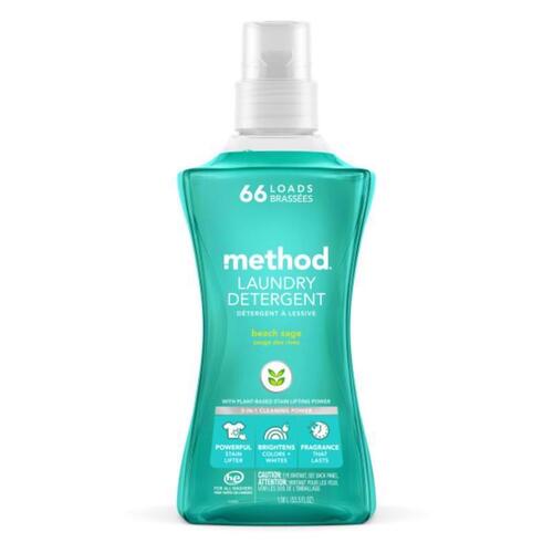 Method 14899 1489 Laundry Detergent, 53.5 oz Bottle, Liquid, Pleasant